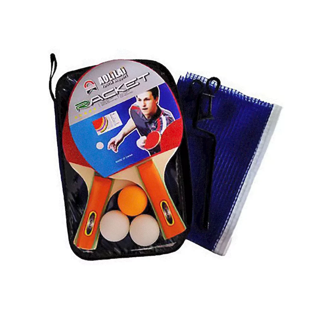 SET DE PING PONG AOLILAI (2 RAQUETAS + 3 PELOTAS + RED + ESTUCHE) - Imagen 4