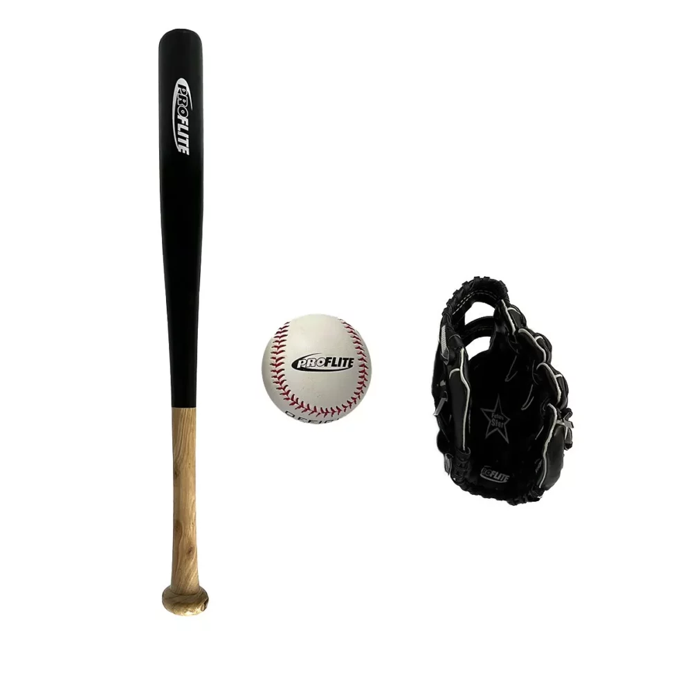 SET DE BÉISBOL PROFLITE (GUANTE + PELOTA + BATE)